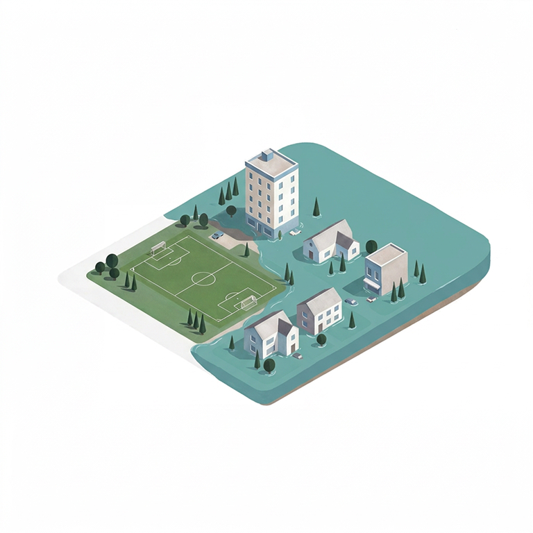 Illustration of the affected neighborhood: SEA-LEVEL RISE