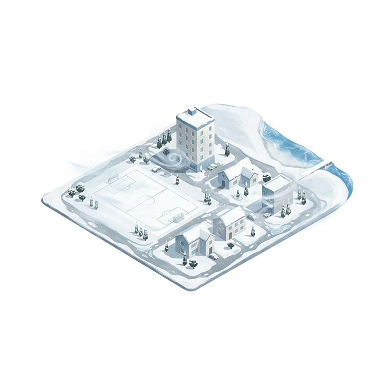 Illustration of the affected neighborhood: COLD WAVES & SNOW