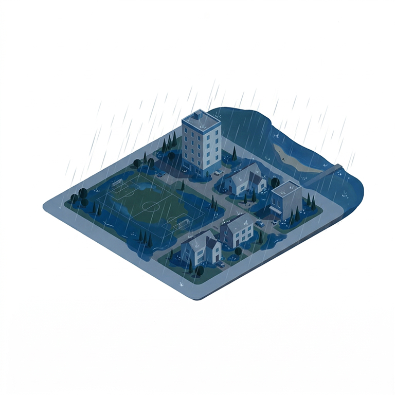 Illustration of the affected neighborhood: HEAVY RAINFALL & FLOODING