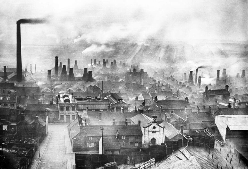 Industrial panorama, Hanley, Stoke on Trent, early 1900s