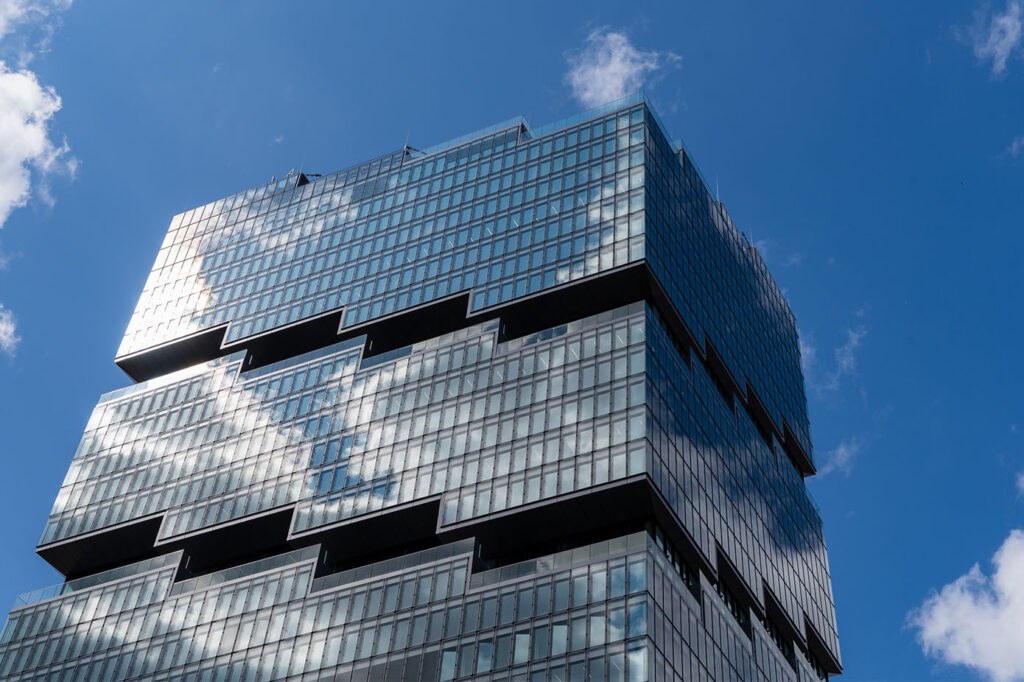 The Edge East Side office building in Berlin with high-performance triple glazing supporting WELL Gold certification.